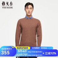 雅戈?duì)枺╕OUNGOR）羊毛衫男圓領(lǐng)全綿羊毛羊毛衫舒適保暖有型 VYQW639999XYA淺咖 M (100)