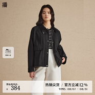 播工裝短外套女2024春季新款小個(gè)子寬松短款學(xué)院風(fēng)上衣DDR1WD5183 K40玄黑 M