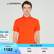 金林德伯格（J.Lindeberg）商場同款夏季GOLF系列商務(wù)休閑POLO衫短袖翻領(lǐng)T恤男52223Z014進(jìn)口 橘色L2B S