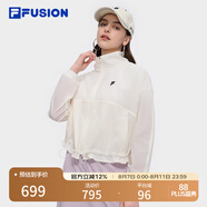 FILA FUSION斐樂潮牌趙露思同款防曬外套2025夏新款休閑寬松涼感女裝 奶霧白-WT S 160/80A/S