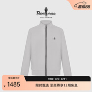 比音勒芬（Biemlfdlkk）【抗UV防曬】春秋季男士上衣休閑運動外套戶外風凈色立領(lǐng)夾克百搭 19淺灰 M