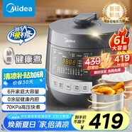 美的（Midea）【國家補貼】0涂層鋼膽電壓力鍋6L雙膽全自動智能預約家用煲湯煮飯MY-C6856G電飯煲高壓鍋4-6人