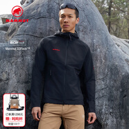 猛犸象（MAMMUT）【紅標(biāo)】Macun 2.0 男士戶外防風(fēng)防潑水連帽夾克外套軟殼 黑色 XS