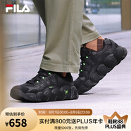 FILA 斐樂官方男鞋面包可頌鞋復(fù)古時尚老爹鞋舒適輕便休閑運動鞋 黑-IB 41