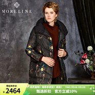 MORELINE沐蘭商場同款冬季女裝保暖印花羽絨服18872701 啡花 M 38