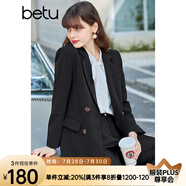 betu百圖女裝休閑小西裝女款通勤西服外套JD2101T29 黑色 S