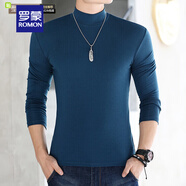 羅蒙（ROMON）【新款上市】男純棉半高領(lǐng)長(zhǎng)袖打底衫T恤青中年春秋內(nèi)衣修身體恤 湛藍(lán)色 4XL (200斤左右)