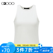 G2000【多面彈性】G2000女裝SS24商場新款高級感羅紋布料圓領百搭背心 羅紋布料-雪白高圓領20寸 S