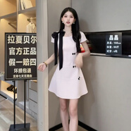 拉夏貝爾（La Chapelle）連衣裙感法式連衣裙女夏收腰今年流行小個(gè)子無(wú)袖A字裙 淺粉色短裙 (短袖） L 110-120斤