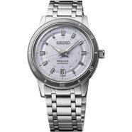 精工（SEIKO）日韓表復(fù)古機(jī)械自動男表多層盤面銀紫配色不銹鋼腕表 圖片色