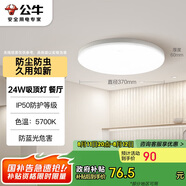 公牛（BULL）吸頂燈IP50防塵防蟲臥室陽臺過道燈MX-A024C-AS全白24W