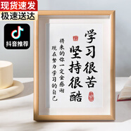 鯨樂(lè )訪(fǎng)學(xué)習很苦堅持很酷擺件勵志學(xué)生書(shū)桌擺臺生日禮物開(kāi)學(xué)中高考兒童節 8寸木邊相框
