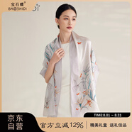 寶石蝶真絲絲巾女100%桑蠶絲旗袍披肩雙面圍巾媽媽生日禮物女禮盒/蝶語(yǔ)2