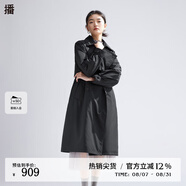 播90絨倪妮同款風(fēng)衣羽絨服202冬新品文藝插肩袖外套女DDQ4RD5534 K40黑色 XS