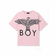 BOY LONDON【草莓牛奶】BOYLONDON春夏男女同款老鷹印花粉色短袖T恤N01907 粉色 XS