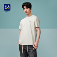 海瀾之家（HLA）短袖t恤男夏季時(shí)尚印花百搭圓領(lǐng)短T打底上衣男裝潮牌休閑體恤衫男 米杏6B (涼感/抗菌/防螨) L 175/92A