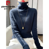 皮爾卡丹大堆堆領(lǐng)長(cháng)袖女毛衣2025冬季新款高領(lǐng)內搭加厚毛衫百搭打底衫 子夜藍 S