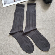萬星威（Munsingwear）【2雙】萬星威絲光棉薄款新款正品高腰皮鞋正裝西裝黑色商務(wù)襪 2雙灰色 40-43碼