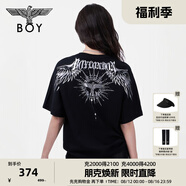 BOY LONDON【暗黑羅盤】夏情侶款短袖權(quán)杖印花炸街潮牌T恤N01906 黑印銀N01906 經(jīng)典升級(jí)款 S