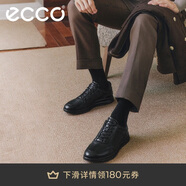 愛步（ECCO）正裝鞋 增高牛皮休閑皮鞋男 雅仕男鞋系列207124 黑色42