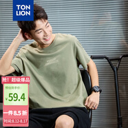 唐獅（TonLion）2025男圓領(lǐng)印花短袖T恤 蒼灰綠 M