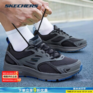 斯凱奇（Skechers）男鞋 25夏季新款運動休閑鞋戶外透氣耐磨緩震輕質(zhì)時尚健身跑步鞋 CCBL/炭灰色/藍(lán)色 42 (腳長26.5cm)