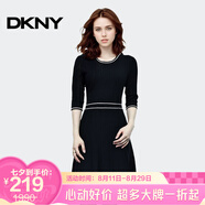 唐可娜兒（DKNY）【京東奧萊】黑色女夏季新款收腰顯瘦氣質(zhì)中長款針織連衣裙W2212Z W2212Z34-001 XS