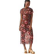 思美登（STEVE MADDEN）女裝時尚印花連衣裙NOLA Midi Tshirt Dress送女友禮物 Brown 均碼 |SMALL