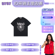 Mardi Mercredi小雛菊短袖現(xiàn)貨單花春夏季韓國(guó)T恤男女潮流代購(gòu)官方正品 黑色粉花