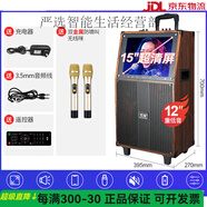 索愛AV301廣場舞音響帶顯示屏幕移動卡拉OK一體機戶外視頻機音箱 15吋手機同屏+12吋低音+金屬雙麥 三分頻視頻音箱