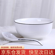 浩雅釉下彩景德鎮餐具8英寸大湯碗大湯勺家用湯盆湯碗套裝清雅