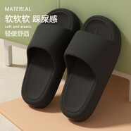 加厚軟底無(wú)塵車(chē)間工廠(chǎng)工作男女通用耐磨涼托鞋黑色靜電拖鞋 黑色[踩屎感+防臭] 40-41