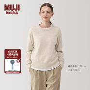 無印良品（MUJI）女式 美利奴羊毛可水洗中針距圓領(lǐng)毛衣女款秋冬針織衫BA1P4A4A 燕麥色 M (160/84A)