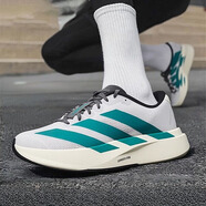 阿迪達斯跑鞋男 2025秋季新款adizero Evo SL M運動鞋透氣競速緩震跑步鞋 白/純藍綠色/淡灰【曬圖返10】 43