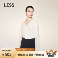 LESSV領雙層套頭落肩寬松薄款針織衫女2N3314000 100/本白 L