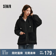 森馬（Semir）森馬外套女仿羊羔毛搖粒絨雙面穿連帽重磅夾克24新款109724108002