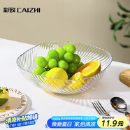 彩致（CAIZHI）水果盤家用客廳輕奢糖果堅果零食干果收納盤 銀邊透明果盤CZ6782
