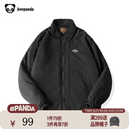 熊貓·本（ben.panda）棉服男潮牌翻領(lǐng)寬松休閑秋冬工裝棉衣多穿情侶外套 黑色（C款） M