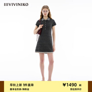 IIIVIVINIKO春季新款通勤polo小香風(fēng)針織連衣裙子女M411109619C 深灰 S