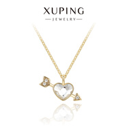 XUPING旭平首飾G合金精美一箭穿心項鏈女生送禮物精品日常通勤飾品 6號白色 鏈長(cháng)約40+5cm