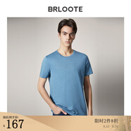 Brloote/巴魯特艾草纖維冰爽T恤柔順親膚舒適吸濕透氣排汗體恤夏裝 淺藍(lán) 185/104A