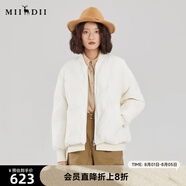 謎底短款羽絨服女冬季新款氣質(zhì)時尚繡花鴨絨棒球服239MY7304 米白花 XL