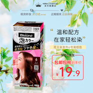 花王花王原裝進(jìn)口泡沫染發(fā)劑膏男女士通用在家泡泡染黑發(fā)直染不刺激 自然黑棕 108ml*1盒 【效期至25.11