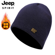 吉普（JEEP）帽子男士毛線(xiàn)帽秋冬季加絨保暖針織帽帽羊毛休閑防寒冬帽A0200