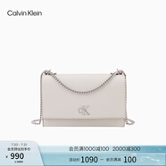 Calvin Klein小眾單肩包禮物荔枝紋包包金屬搭扣鏈條翻蓋CK女包斜挎包DH2806 WGY-米杏 OS