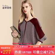 迪菲麗格休閑寬松條紋毛衣女2024年新款秋裝外穿蝙蝠袖針織衫上衣 圖片色 XL