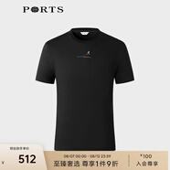 PORTS寶姿男裝太空系列時尚圓領(lǐng)短袖ML9N110LCC039 黑色 S