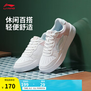 李寧板鞋女鞋夏季百搭透氣小白鞋耐磨運(yùn)動休閑鞋 【浮舟】云霧白/淺粉色420-4 38