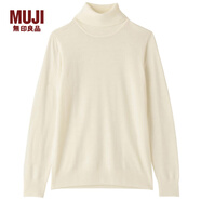 無(wú)印良品 MUJI 女式 天竺 高領(lǐng)毛衣 W7AA871 秋冬長(zhǎng)袖針織衫 米白色 L