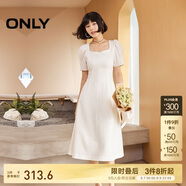 ONLY 2025春季氣質(zhì)復古方領(lǐng)泡泡袖中長(cháng)款連衣裙女|125107026